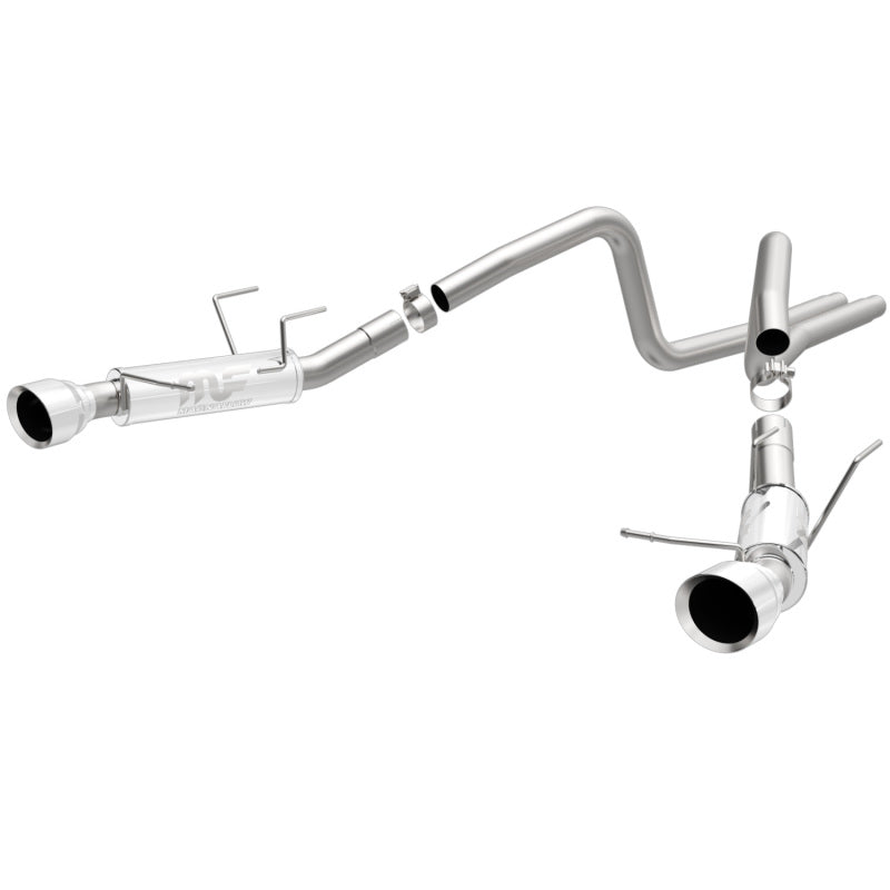 Load image into Gallery viewer, Magnaflow 2014 Ford Mustang V6 3.7L Comp Series Dual Split Rear Polished Stainless C/B Perf Exhaust
