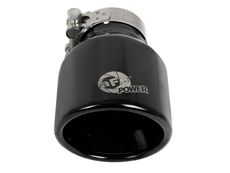 Load image into Gallery viewer, aFe MACH Force-Xp 409 SS Clamp-On Exhaust Tip 2.5in. Inlet / 4in. Outlet / 6in. L - Black

