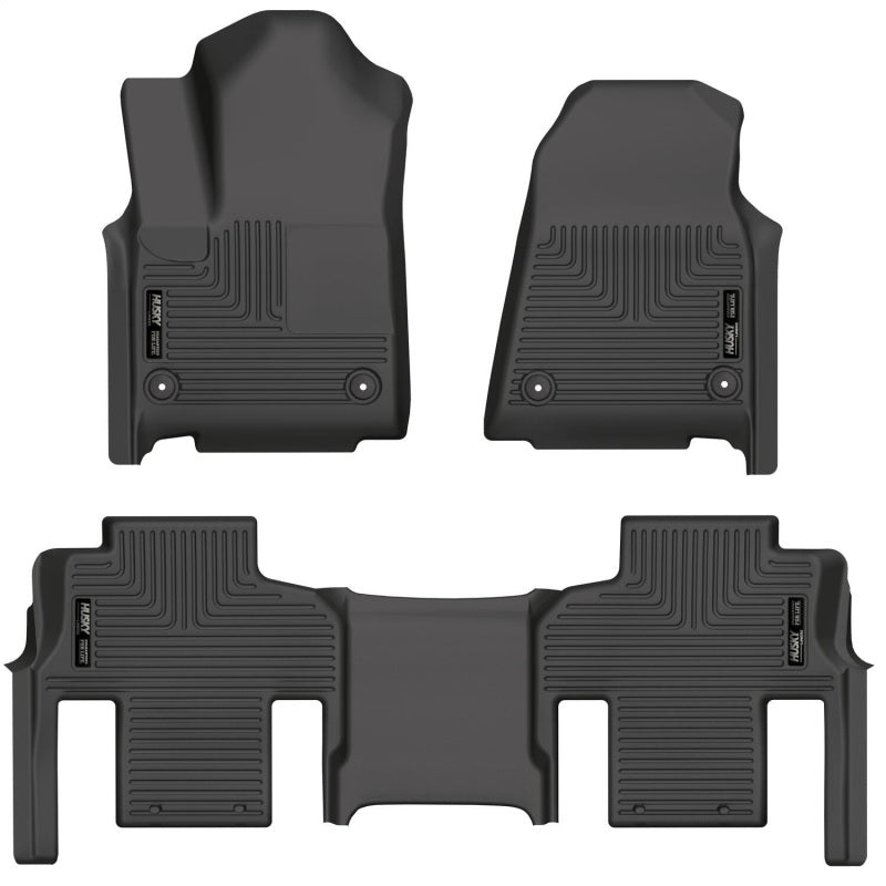 Load image into Gallery viewer, Husky Liners 2022 Jeep Grand Wagoneer Weatherbeater Black Front &amp; 2nd Seat Floor Liners
