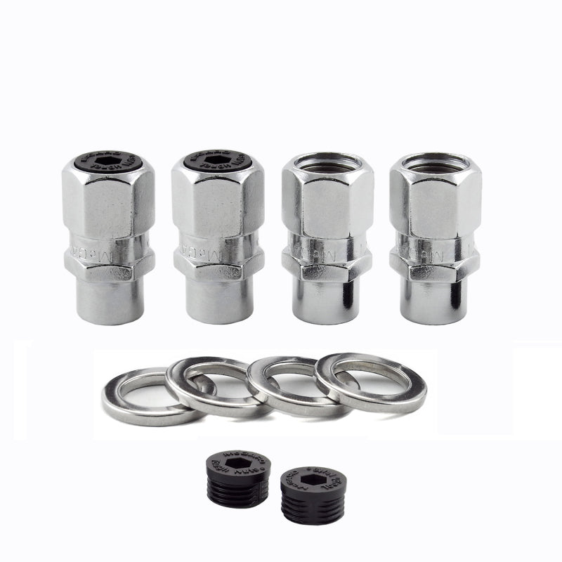 Load image into Gallery viewer, McGard Hex Lug Nut (Drag Racing Short Shank) 7/16-20 / 13/16 Hex / 1.6in. Length (4-Pack) - Chrome
