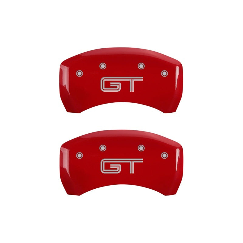 Load image into Gallery viewer, MGP Rear set 2 Caliper Covers Engraved Rear GT Red finish silver ch
