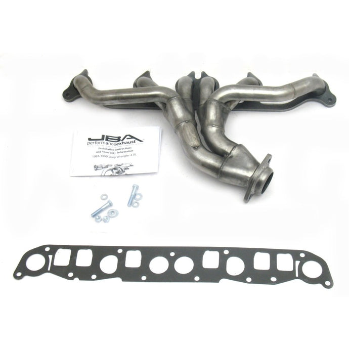 JBA 91-99 Jeep 4.0L 1-1/2in Primary Raw 409SS Cat4Ward Header