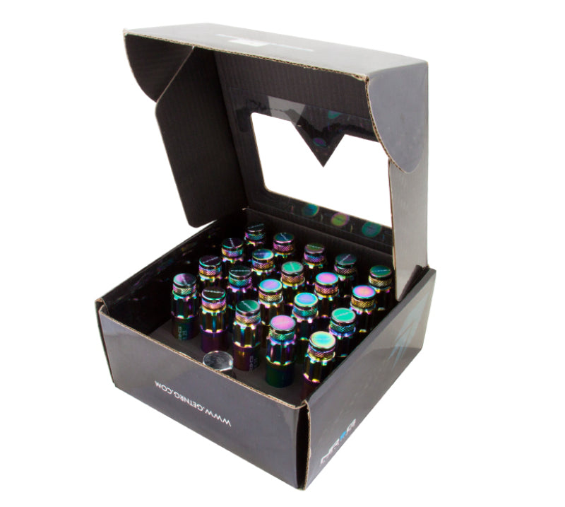 Load image into Gallery viewer, NRG 700 Series M12 X 1.25 Steel Lug Nut w/Dust Cap Cover Set 21 Pc w/Locks &amp; Lock Socket - Neochrome
