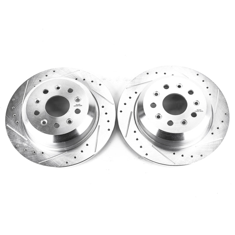 Load image into Gallery viewer, Power Stop 18-19 Jeep Wrangler Rear Evolution Drilled &amp; Slotted Rotors - Pair
