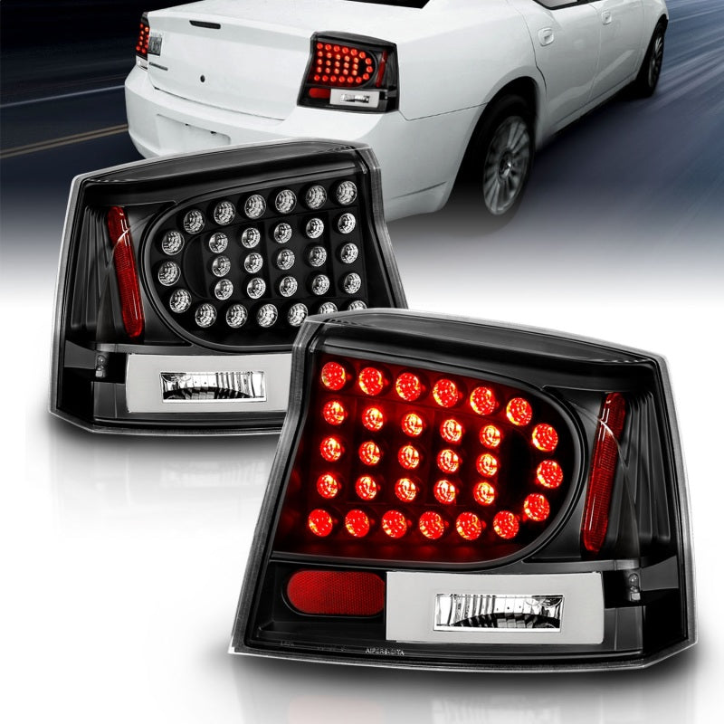 Load image into Gallery viewer, ANZO 2006-2008 Dodge Charger LED Taillights Black
