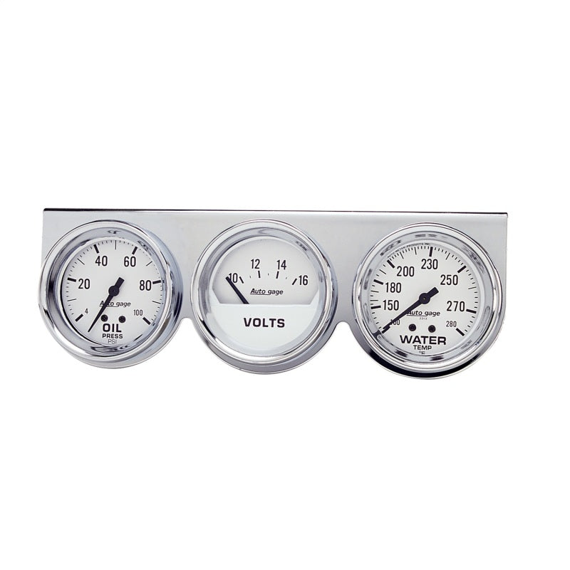 Load image into Gallery viewer, Autometer AutoGage 2-5/8in 0-100 PSI Oil Press/ 16 Volt / 130-280 Deg Water Temp - Chrome Bezel
