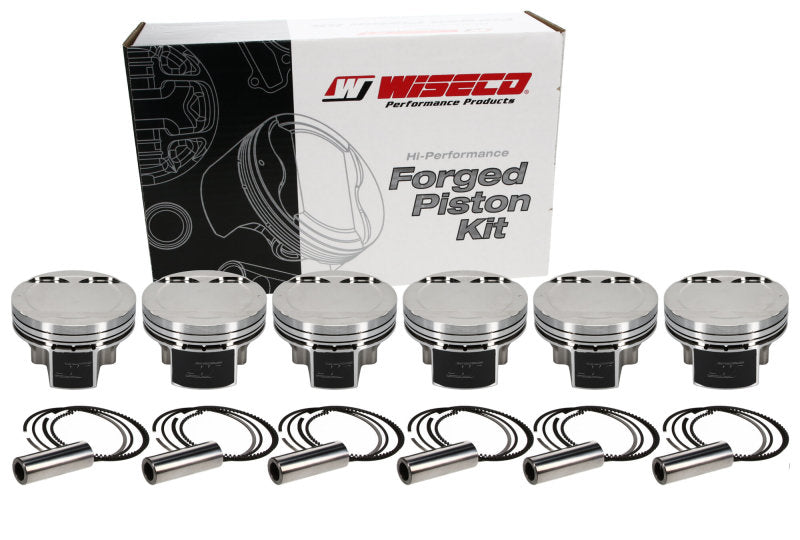 Load image into Gallery viewer, Wiseco Nissan VR38DETT 3.8L 95.58mm Std Bore 1.35inch CH -1.8 Dome Dish 9.5:1 Piston Kit
