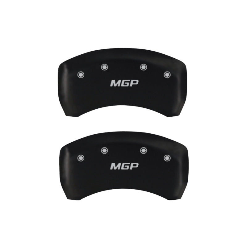 Load image into Gallery viewer, MGP 4 Caliper Covers Engraved Front &amp; Rear MGP Black finish silver ch
