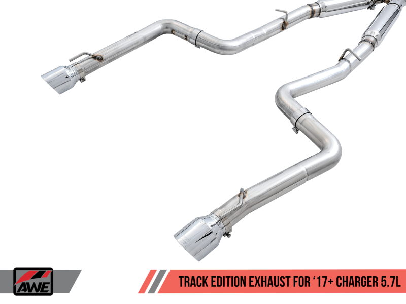 Load image into Gallery viewer, AWE Tuning 2017+ Dodge Charger 5.7L Track Edition Exhaust - Chrome Silver Tips
