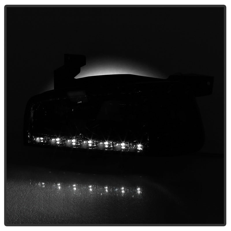 Load image into Gallery viewer, Xtune Dodge Charger 06-10 1Pc LED Crystal Headlights Smoke HD-ON-DCH05-1PC-LED-SM
