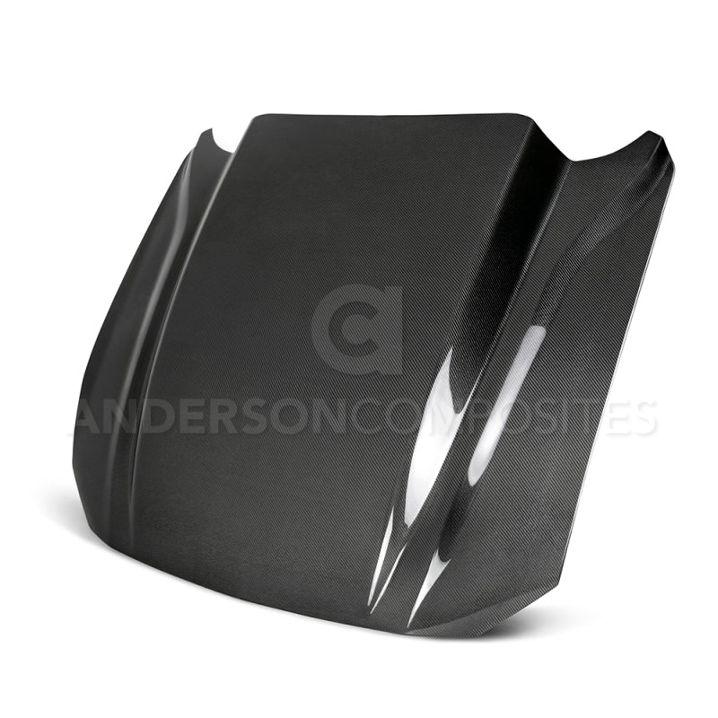 Load image into Gallery viewer, Anderson Composites 2018 Ford Mustang Double Sided Type-CJ 4in Carbon Fiber Cowl Hood
