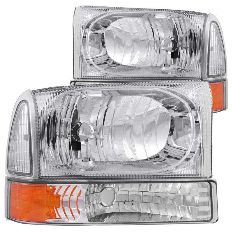 Load image into Gallery viewer, ANZO 2000-2004 Ford Excursion Crystal Headlights Chrome w/ Corner Lights 2pc
