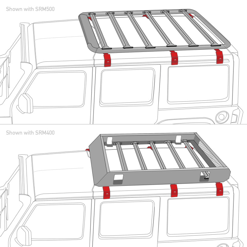 Load image into Gallery viewer, Go Rhino 6pc Rain Gutter Mounting Kit for SRM Rack
