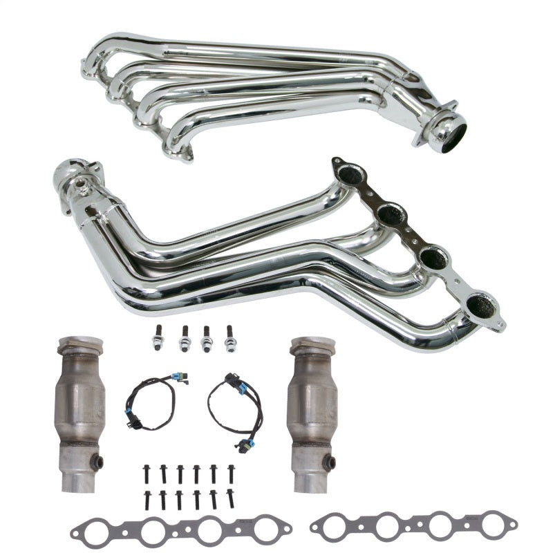 Load image into Gallery viewer, BBK 10-15 Camaro LS3 L99 Long Tube Exhaust Headers With Converters - 1-3/4 Chrome
