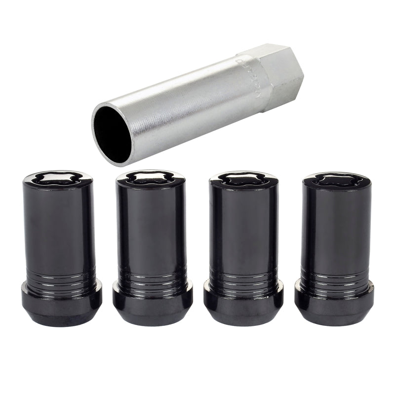 Load image into Gallery viewer, McGard Wheel Lock Nut Set - 4pk. (Tuner / Cone Seat) M14X1.5 / 22mm Hex / 1.648in. Length - Black
