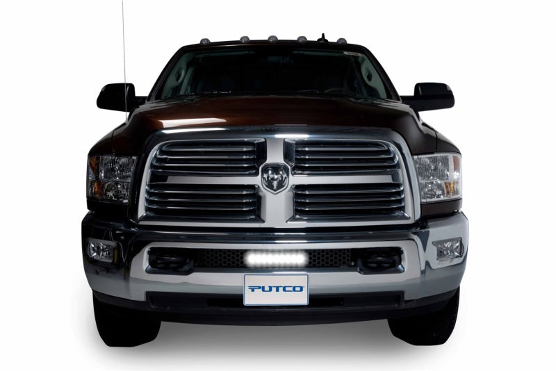 Load image into Gallery viewer, Putco 11-18 Ram HD - SS Punch Style Bumper Grille Insert w/ 10in Luminix Light Bar (Black)
