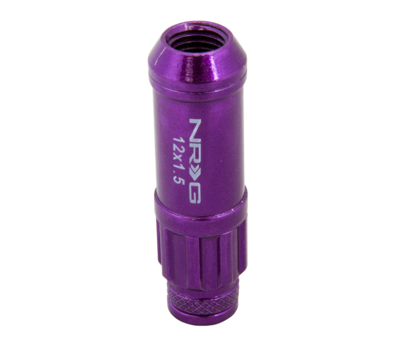 Load image into Gallery viewer, NRG 700 Series M12 X 1.5 Steel Lug Nut w/Dust Cap Cover Set 21 Pc w/Locks &amp; Lock Socket - Purple
