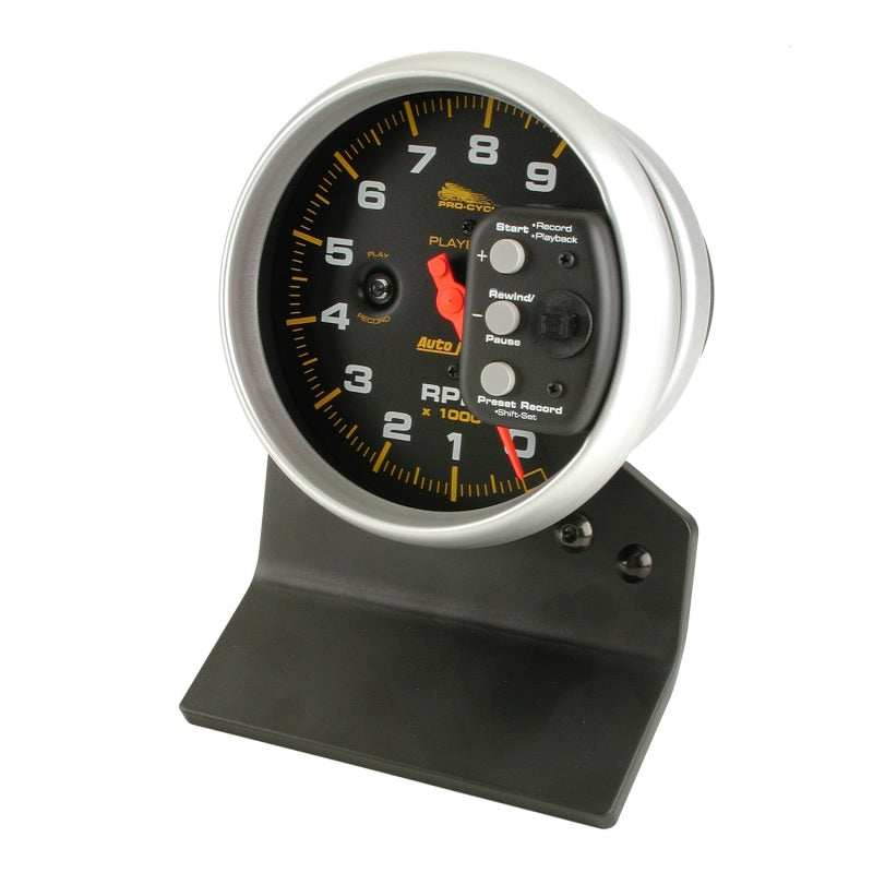Load image into Gallery viewer, Autometer Pro-Cycle Gauge Tach 5in 9K Rpm Pedestal W/ Rpm Playback Black
