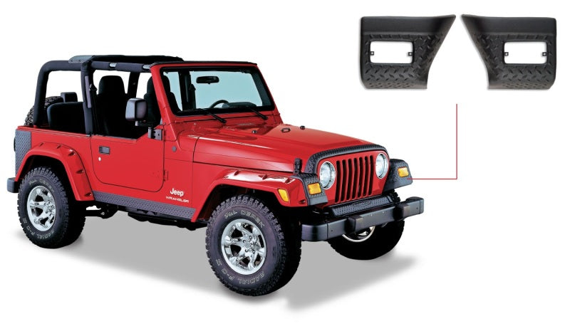 Load image into Gallery viewer, Bushwacker 97-06 Jeep Wrangler Trail Armor Front Corners - Black

