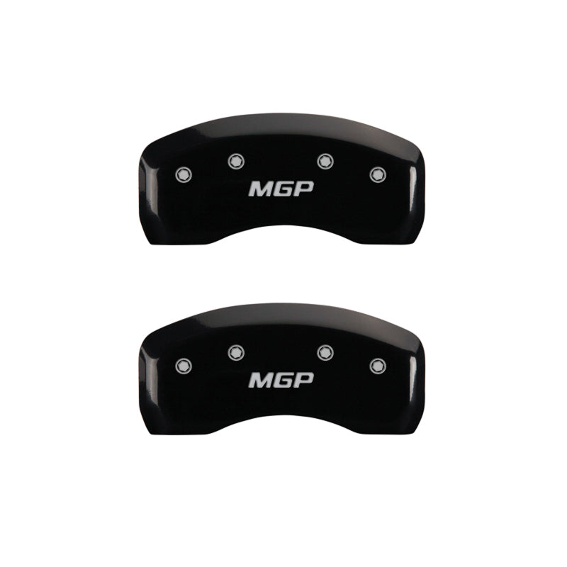 Load image into Gallery viewer, MGP 4 Caliper Covers Engraved Front &amp; Rear MGP Black finish silver ch
