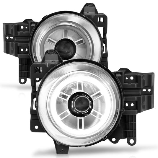 ANZO 2007-2013 Toyota Fj Cruiser Projector Headlights w/ Halo Chrome