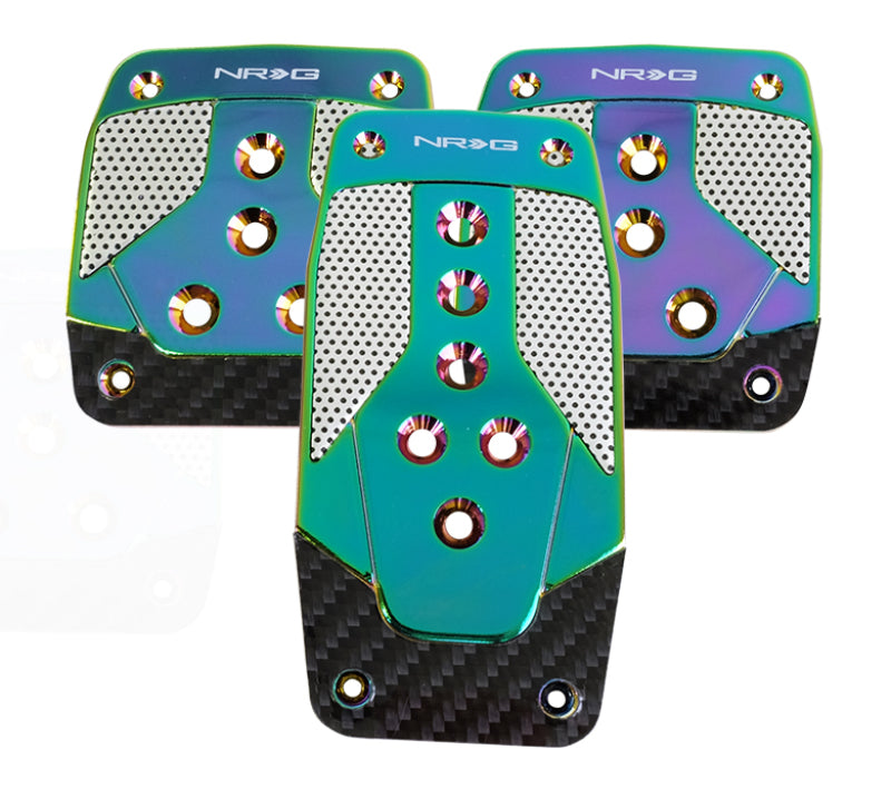 Load image into Gallery viewer, NRG Aluminum Sport Pedal M/T - Neochrome w/Black Carbon
