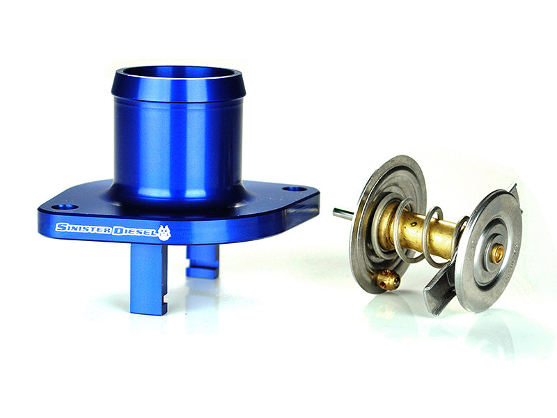 Load image into Gallery viewer, Sinister Diesel 03-07 Ford 6.0L Powerstroke Thermostat Housing
