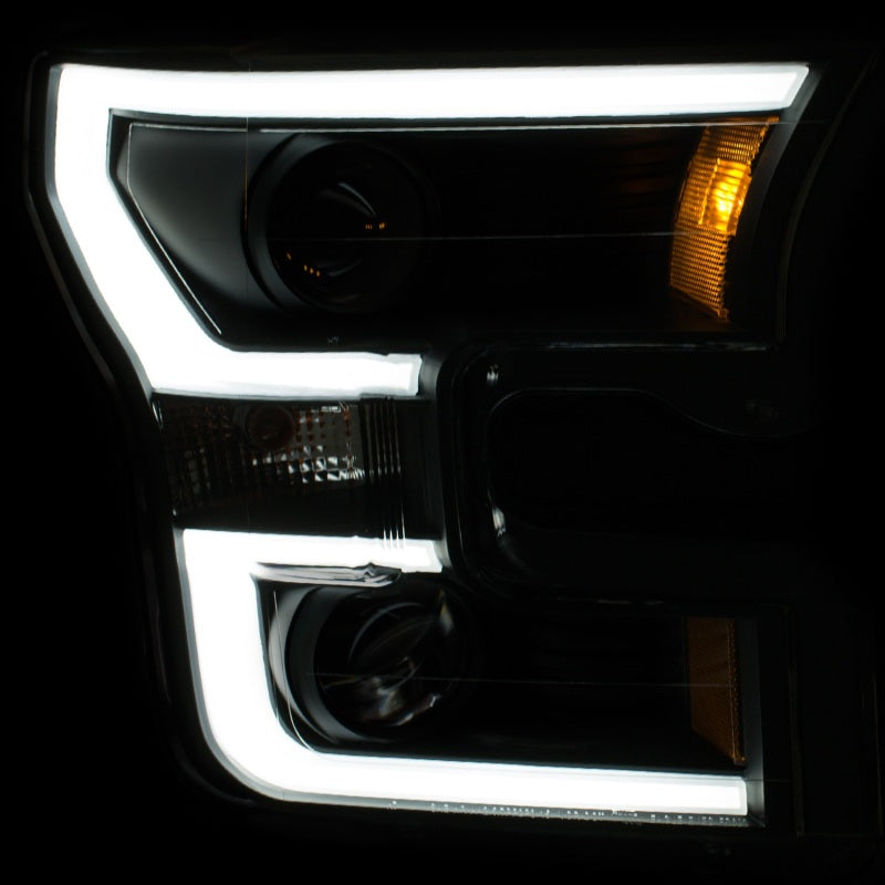 Load image into Gallery viewer, ANZO 2015-2017 Ford F-150 Projector Headlights w/ Plank Style Switchback Black w/ Amber
