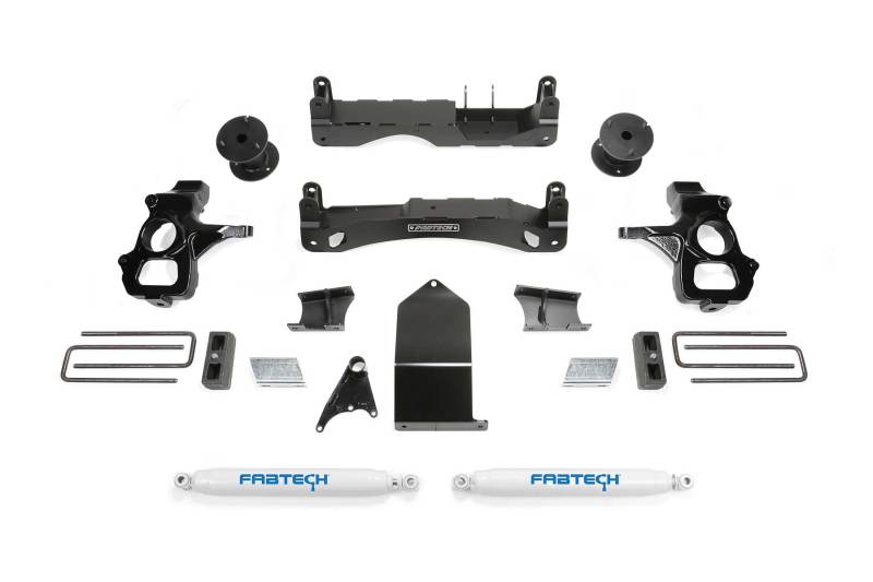 Load image into Gallery viewer, Fabtech 14-18 GM C/K1500 P/U w/oE Forg Stl UCA 4in Basic Sys w/Perf Shks
