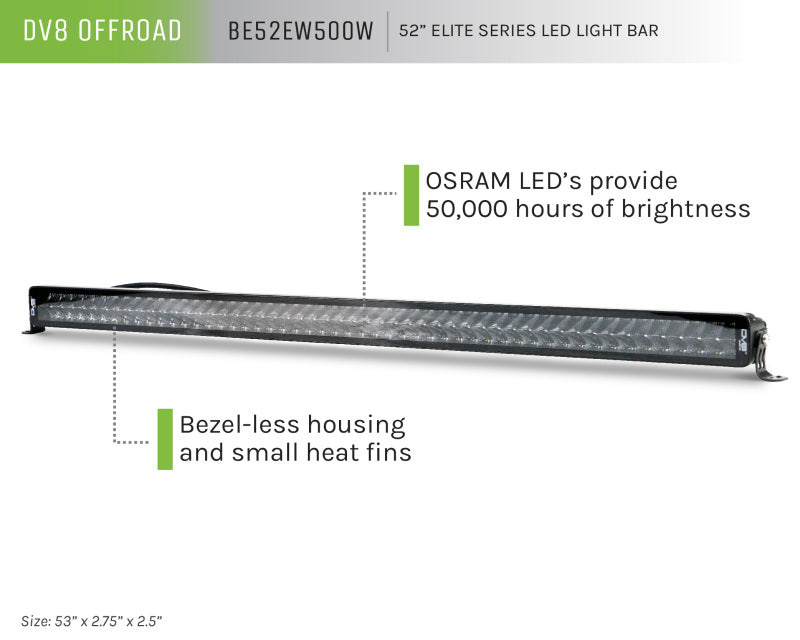 Load image into Gallery viewer, DV8 Offroad 52in Elite Series Light Bar 500W LED - Black
