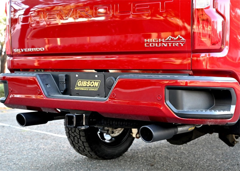 Load image into Gallery viewer, Gibson 20-21 Chevy Silverado 6.6L 2.5in Cat-Back Dual Split Exhaust System Stainless - Black Elite
