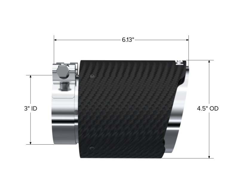 Load image into Gallery viewer, MBRP Universal Carbon Fiber Dual Wall Tip 4.5in OD/3in Inlet/6.13in L
