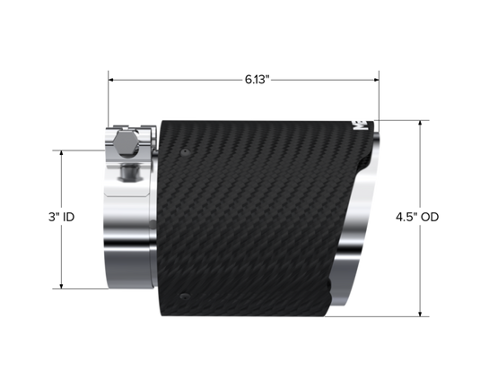 MBRP Universal Carbon Fiber Dual Wall Tip 4.5in OD/3in Inlet/6.13in L