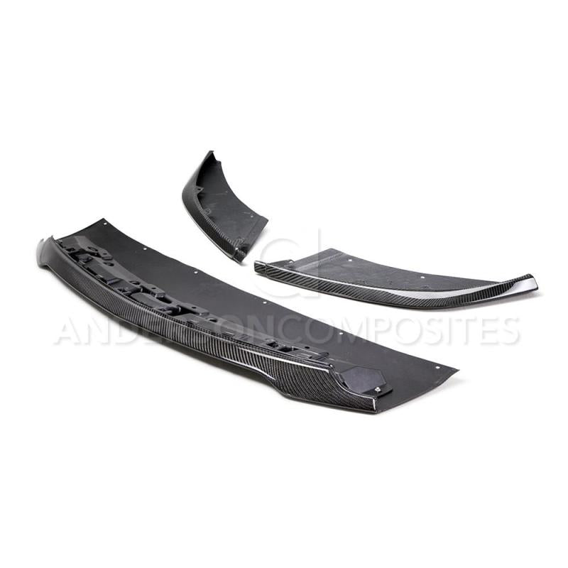Load image into Gallery viewer, Anderson Composites 2015-2017 Ford Mustang Shelby GT350 Carbon Fiber Front Splitter (3 PC)
