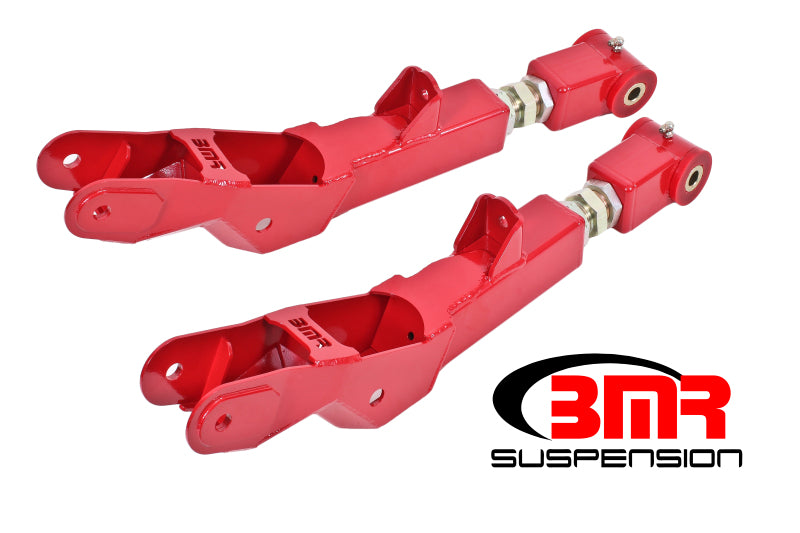 Load image into Gallery viewer, BMR 10-15 5th Gen Camaro Lower Control Arms Rear On-Car Adj. (Polyurethane) - Red
