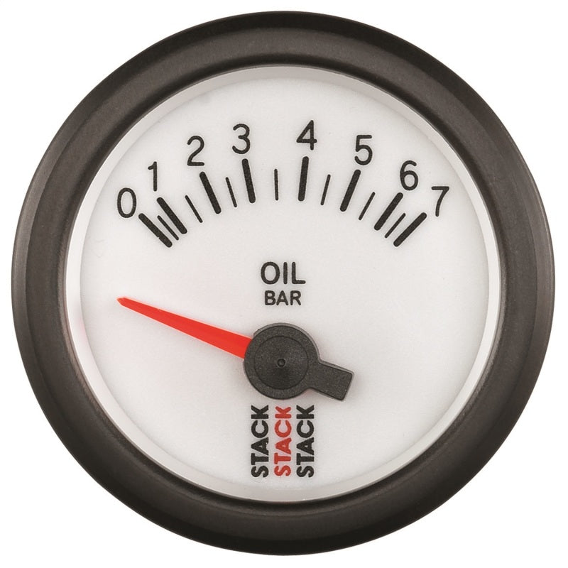 Load image into Gallery viewer, Autometer Stack 52mm 0-7 Bar M10 Male Electric Oil Pressure Gauge - White
