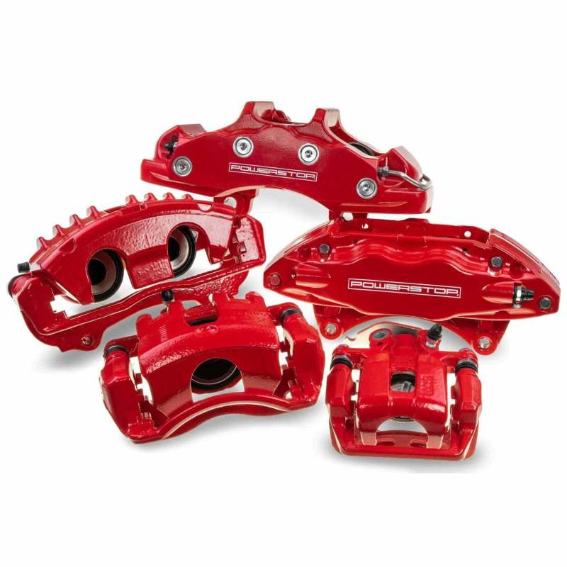 Load image into Gallery viewer, Power Stop 2018 Jeep Wrangler Rear Red Calipers w/Brackets - Pair
