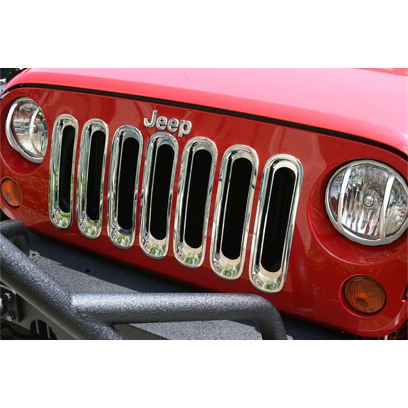 Load image into Gallery viewer, Rugged Ridge Grille Inserts Chrome 07-18 Jeep Wrangler
