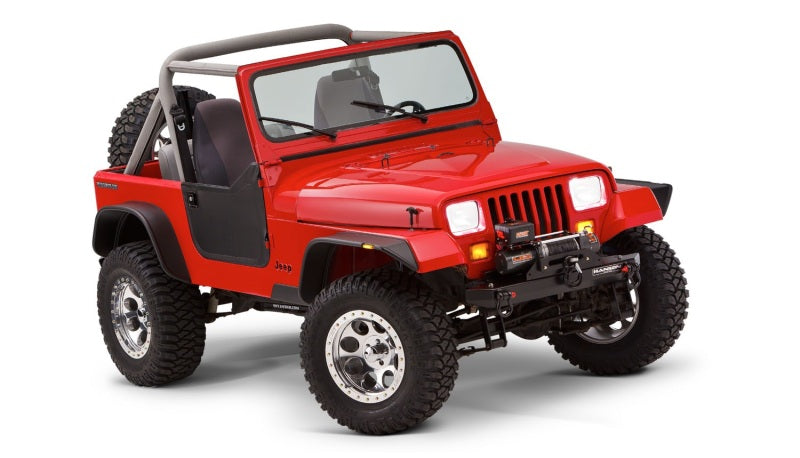 Load image into Gallery viewer, Bushwacker 87-95 Jeep Wrangler Flat Style Flares 4pc Excludes Renegade - Black
