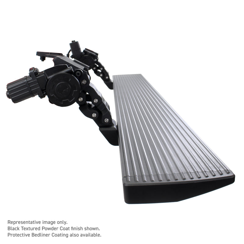 Load image into Gallery viewer, Go Rhino 19-23 Ram 1500 CC 4dr E-BOARD E1 Electric Running Board Kit 3 Brkt (No Drl) - Bedliner Coat
