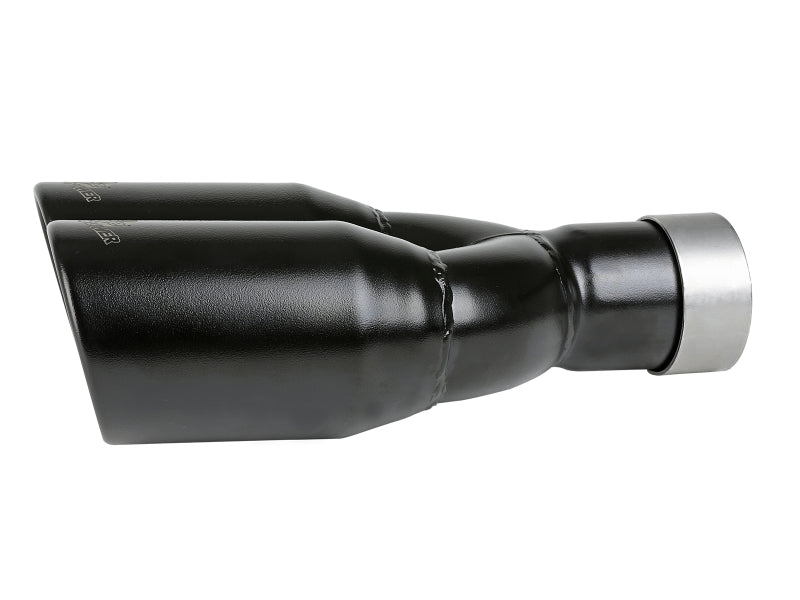 Load image into Gallery viewer, aFe MACH Force-Xp 409 Stainless Steel Clamp-on Exhaust Tip 2.5in Inlet 3.5in Outlet - Black
