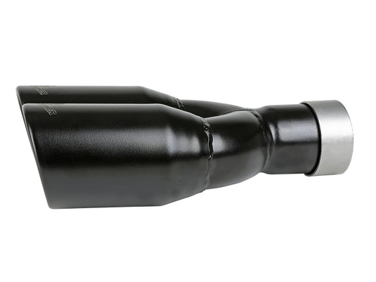 aFe MACH Force-Xp 409 Stainless Steel Clamp-on Exhaust Tip 2.5in Inlet 3.5in Outlet - Black