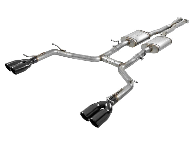 Load image into Gallery viewer, aFe MACH Force-Xp 2-1/2in 304 SS Cat-Back Exhaust 15-21 Dodge Challenger V6-3.6L - Quad Black Tip
