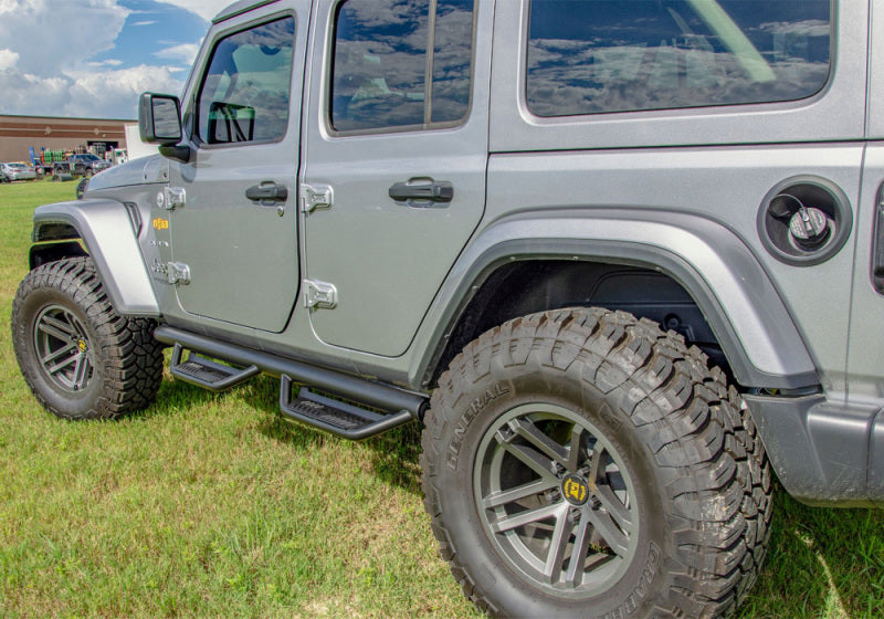 Load image into Gallery viewer, N-Fab Podium LG 2018 Jeep Wrangler JL 4DR SUV - Full Length - Tex. Black - 3in
