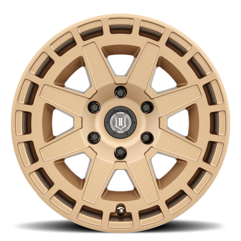 Load image into Gallery viewer, ICON Compass 17x8.5 6x5.5 0mm Offset 4.75in BS Satin Brass Wheel
