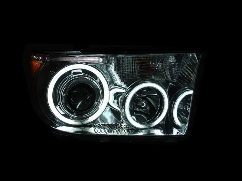 Load image into Gallery viewer, ANZO 2007-2013 Toyota Tundra Projector Headlights w/ Halo Black (CCFL)
