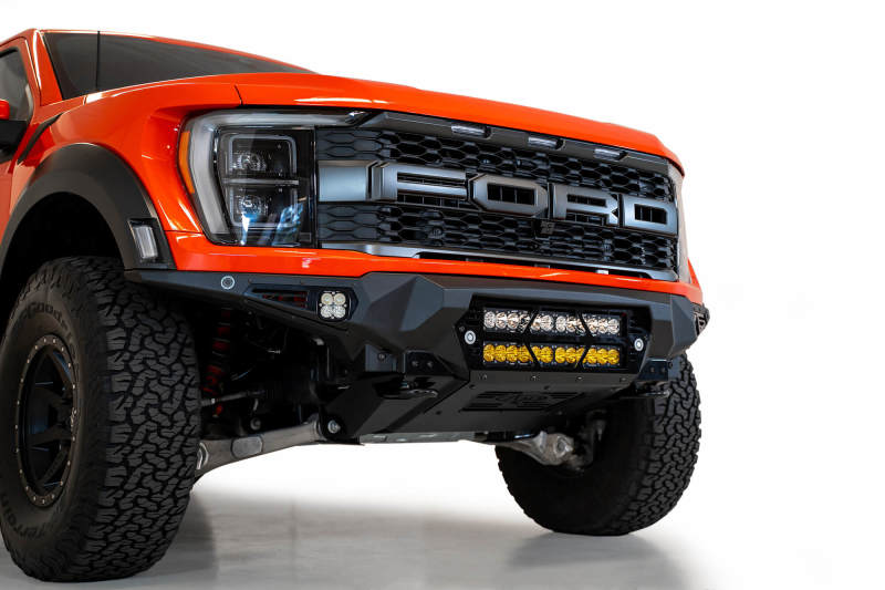 Load image into Gallery viewer, Addictive Desert Designs 2021+ Ford Raptor Bomber Front Bumper w/ Dual 20IN LED Mounts
