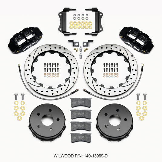 Wilwood Narrow Superlite 4R Rear Kit 12.88in Drilled 2007-up Jeep JK w/Lines