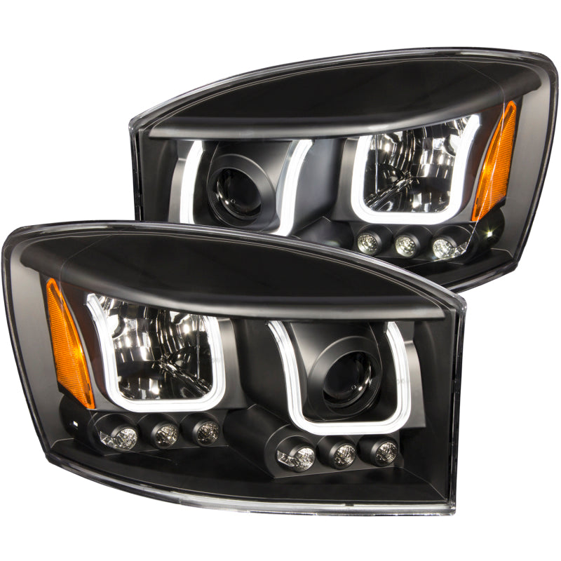 Load image into Gallery viewer, ANZO 2006-2008 Dodge Ram 1500 Projector Headlights w/ U-Bar Black
