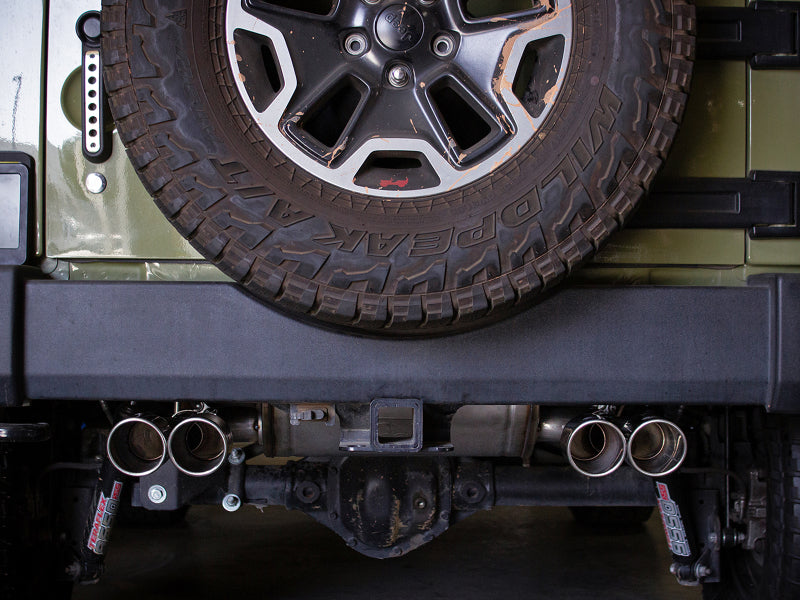 Load image into Gallery viewer, aFe Vulcan Series 2.5in 304 SS Axle-Back Exhaust Polished 07-18 Jeep Wrangler (JK) V6-3.6/3.8L
